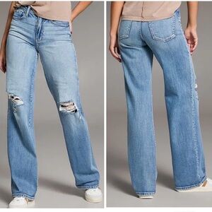 Buckle BKE Billie Slim Fit High Rise Wide Leg Jeans Womens 26x32(31) Distressed